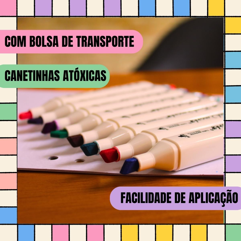 Estojo com alça — fácil transporte