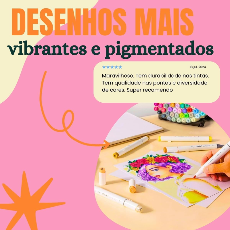 Traços nítidos e secagem rápida